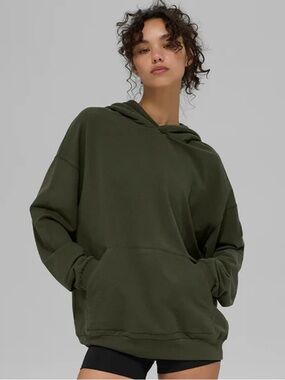 ALO Yoga Women’s Plus Size Double Take Hoodie - Green Olive - Size 2X
